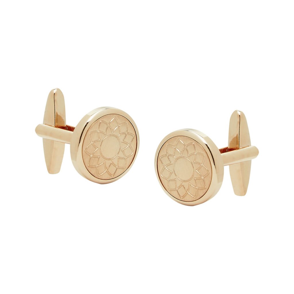 cufflinks brushed rose gold