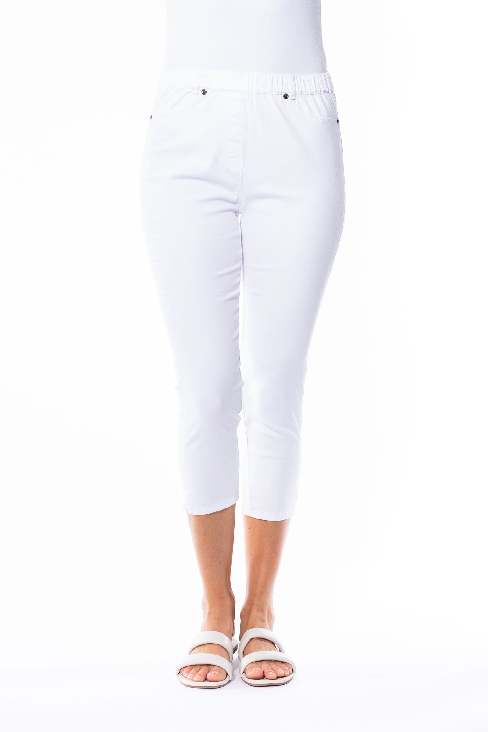 Cafe Latte White Capri Jeggings