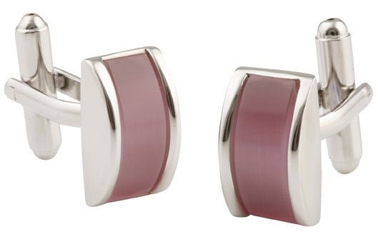 Cufflinks Rec’t Enamel Pink
