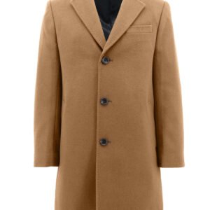 Brown coat with two buttons on a white background