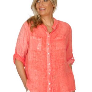 E.Talia Sequin Pocket Linen Shirt