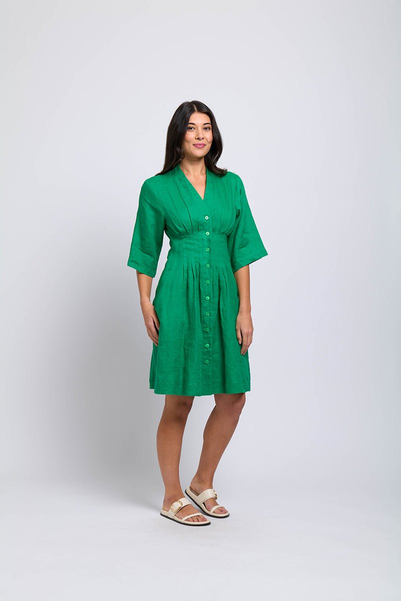 Foil Compleats Me Dress-KELLY GREEN