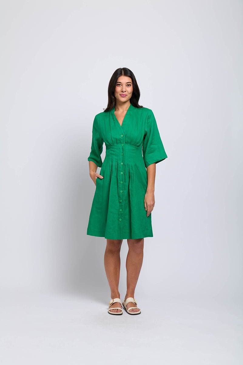 Foil Compleats Me Dress-KELLY GREEN