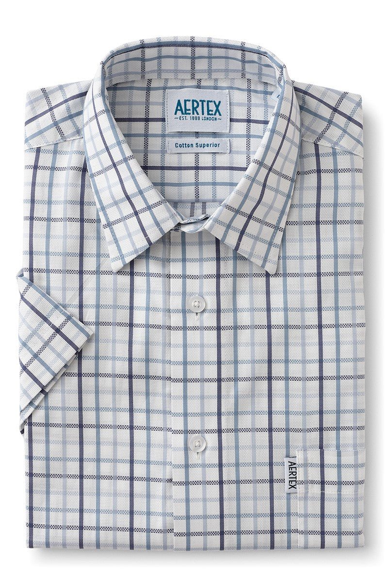 Aertex Somerset Short Sleeve Shirt Blue