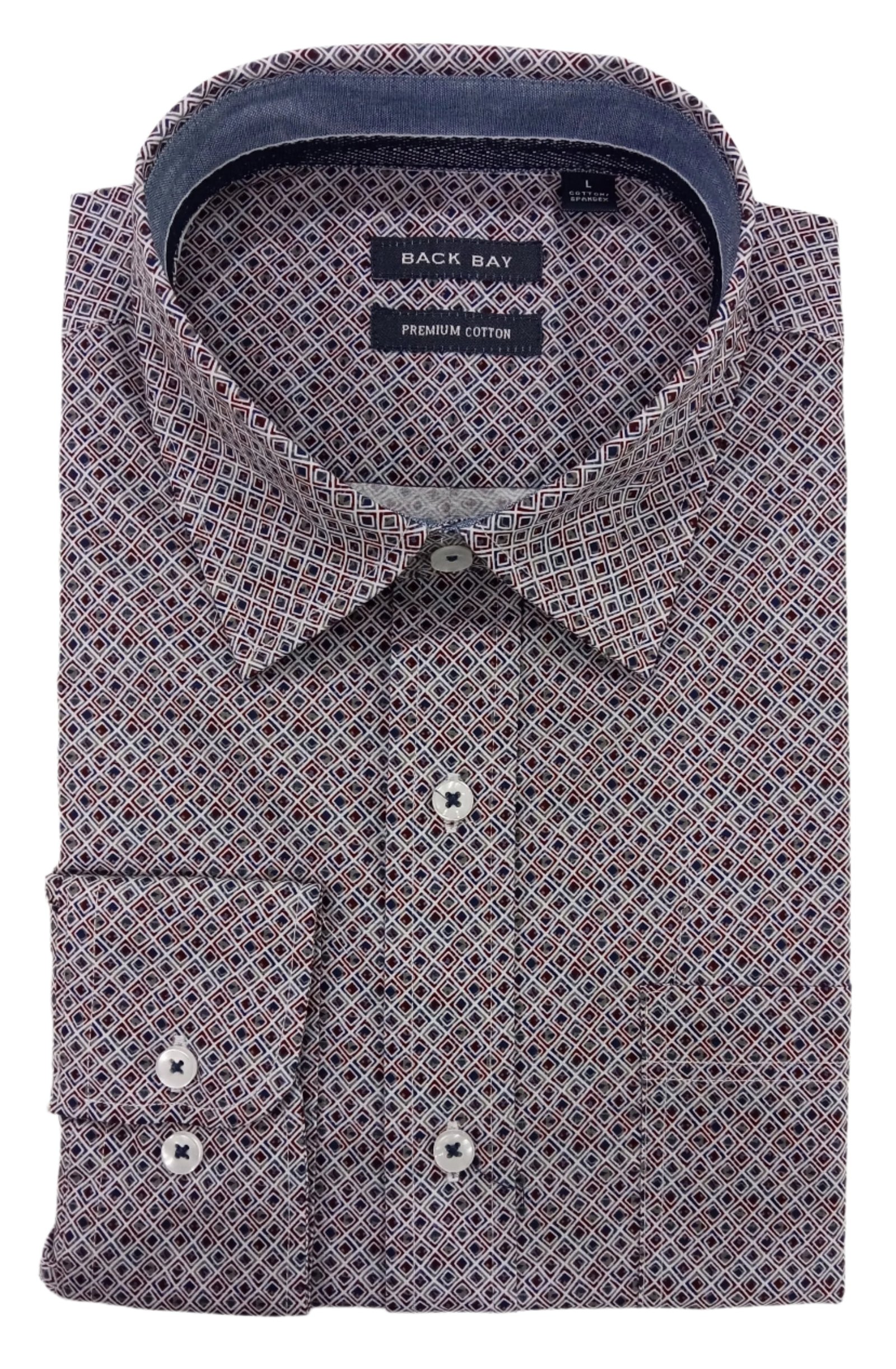Back Bay Cotton Spandex L/S fashion Shirt