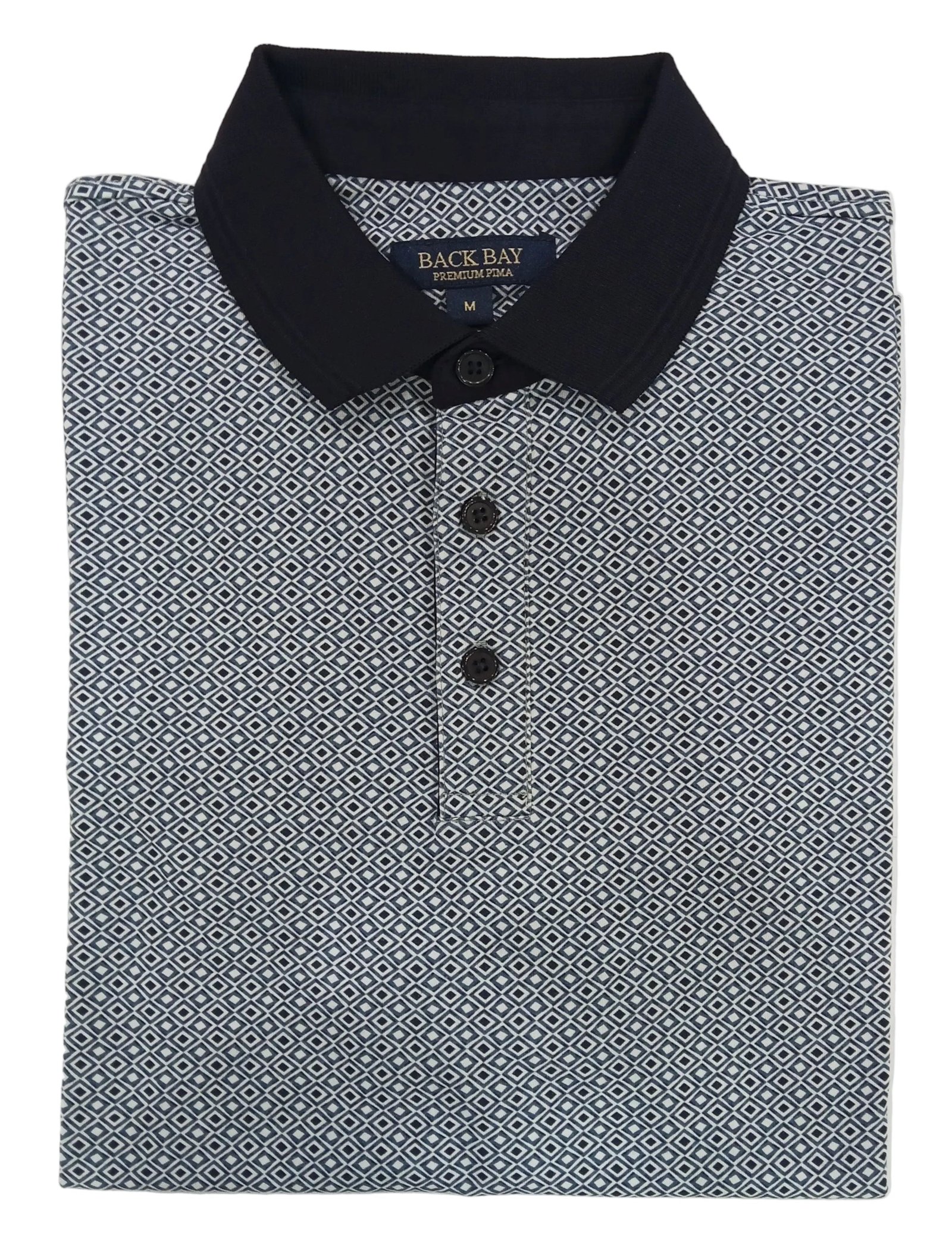 Prima Cotton Print Polo Slate