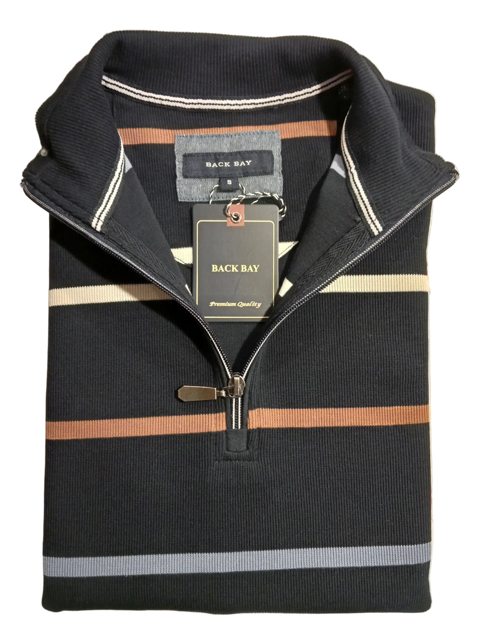 Back Bay French Rib Stripe Midnight