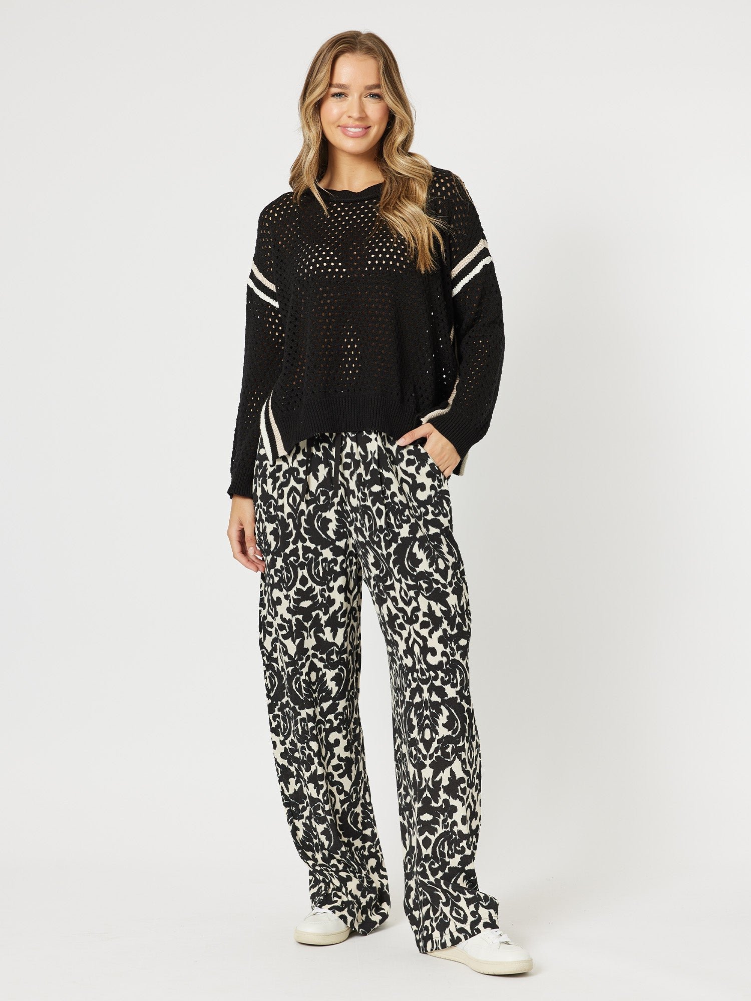 Hammock & Vine Ally Stripe Trim Jumper