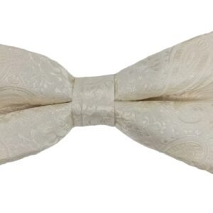 Bow Tie & Pocket Square, Paisley, Ivory
