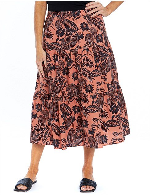 Jump Mono Leaf Tiered Skirt