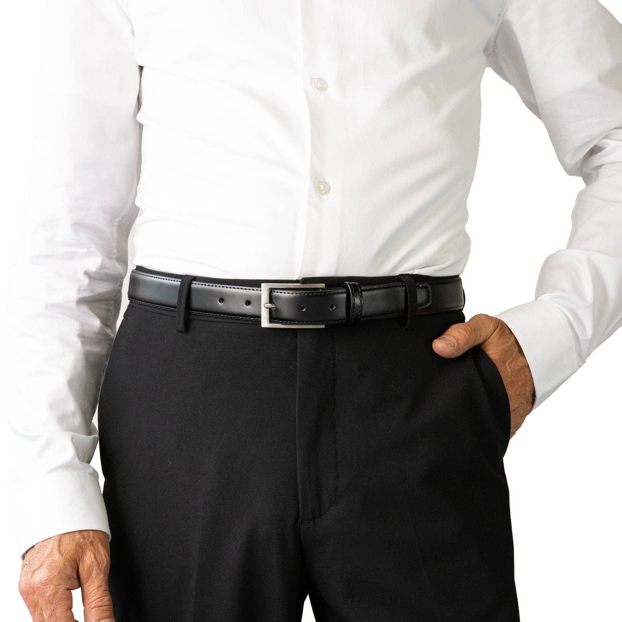 Men’s Landon Classic Leather Belt. Black