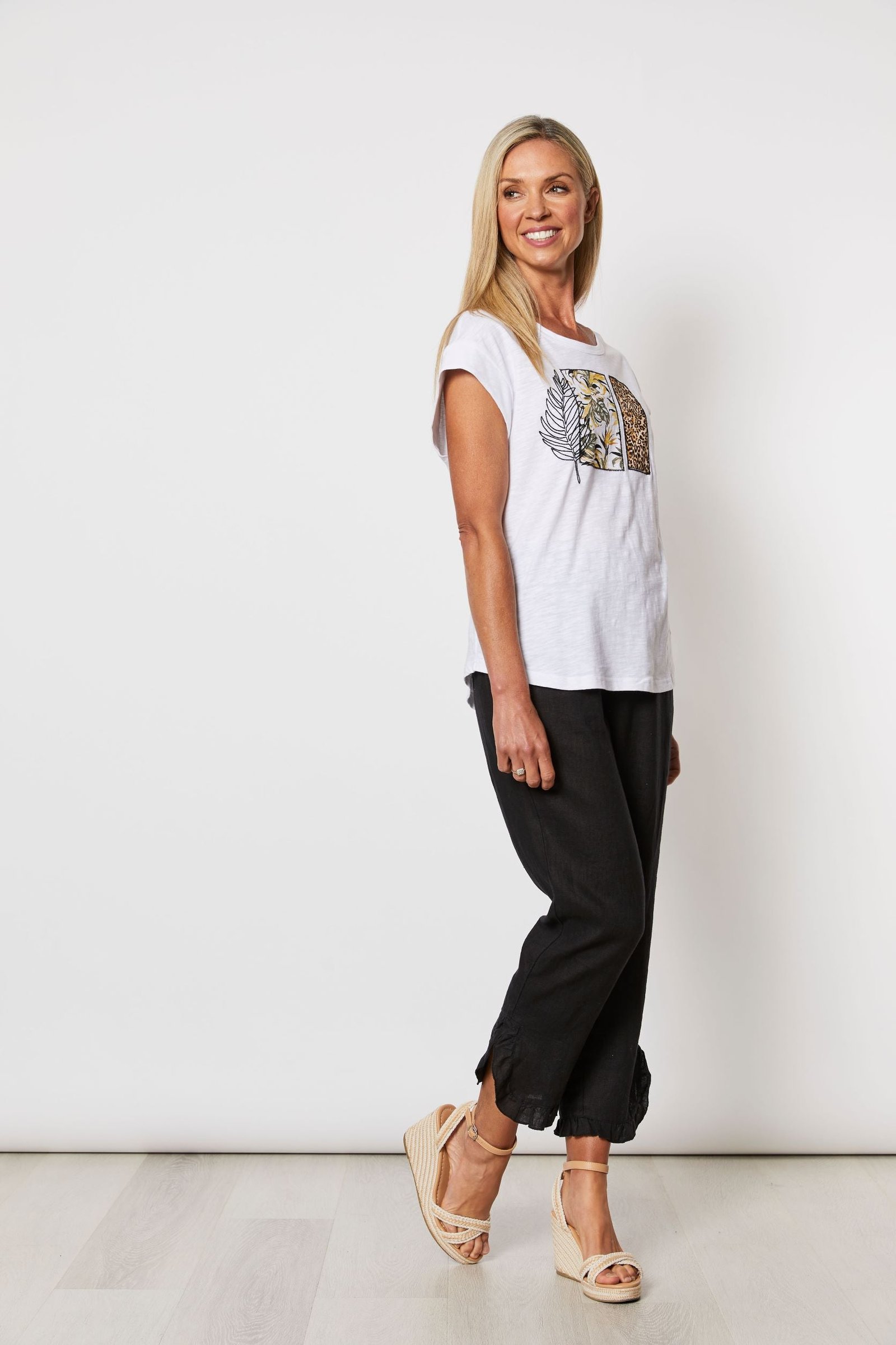 Gordon Smith Linen Ruffle Pant