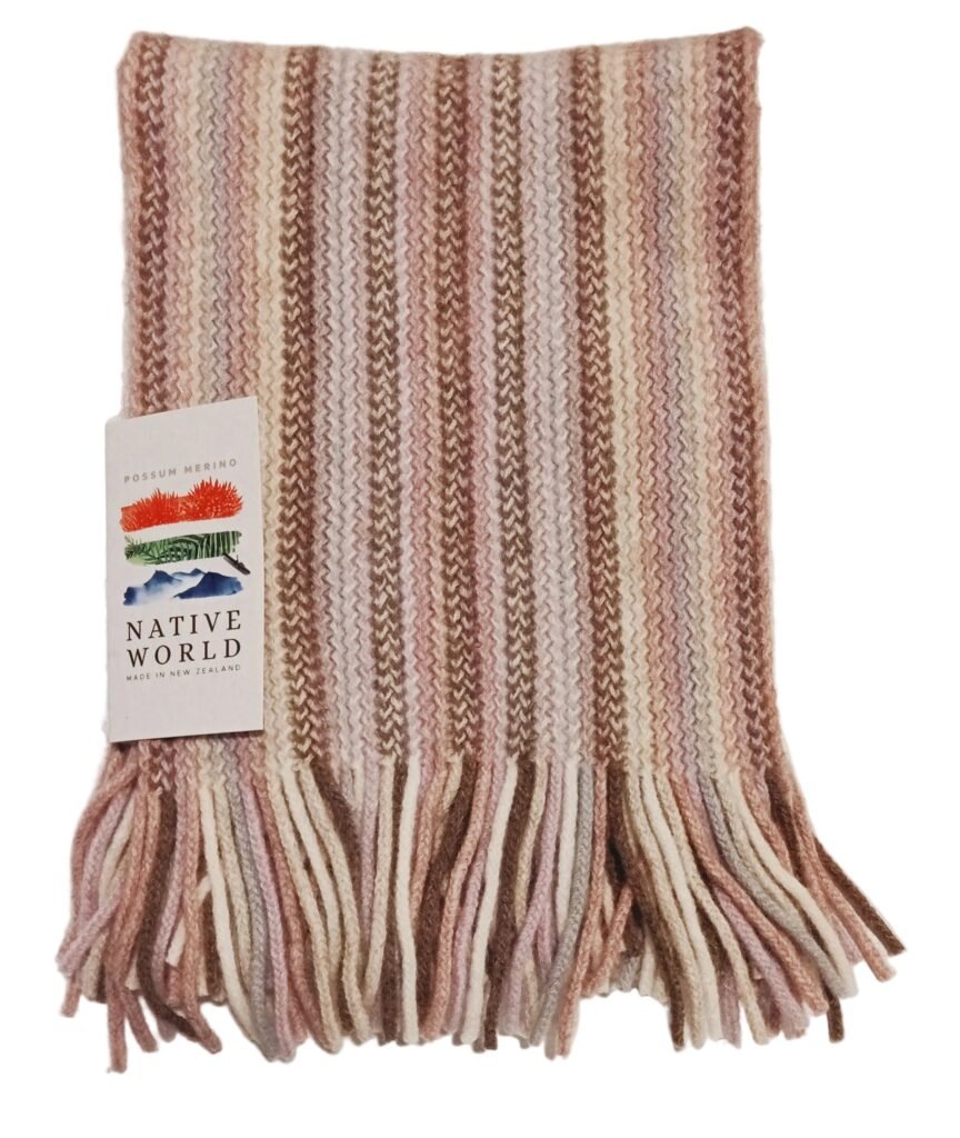 Possum Merino Multi Stripe Scarf Lily