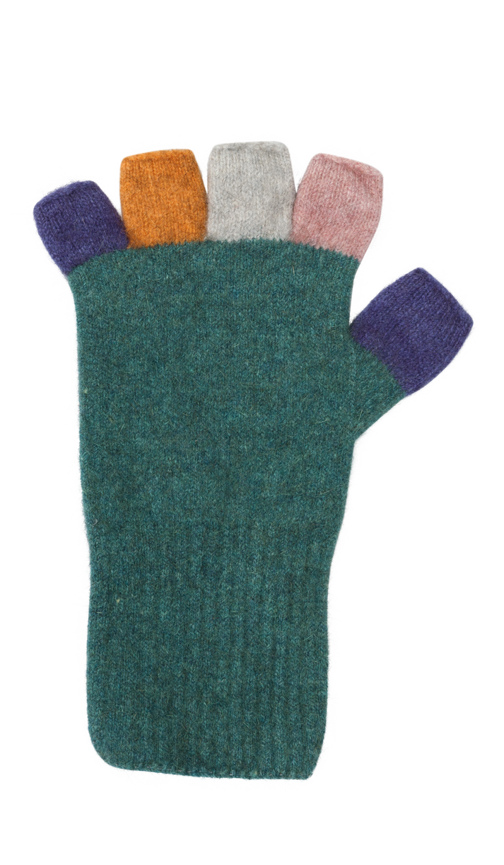 Native World Possum Multi Fingerless Gloves Mist