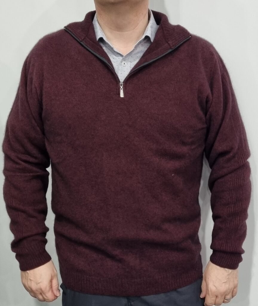 mkm possum lightweight 1/2 zip sweater