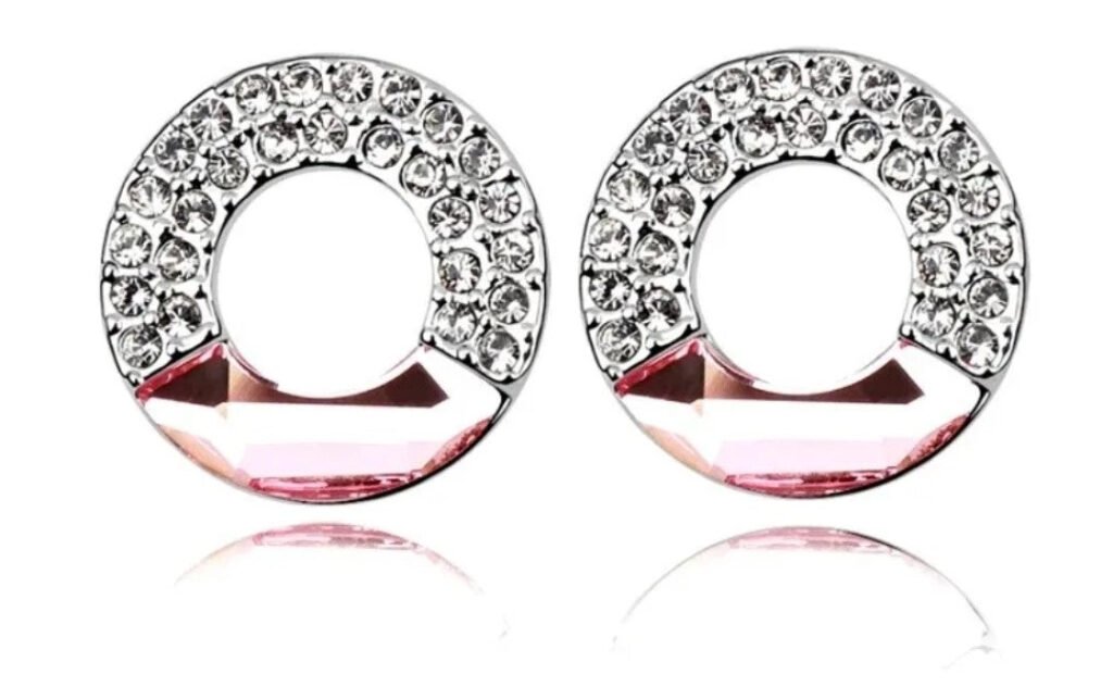 Pink Swarovski Crystal Earrings