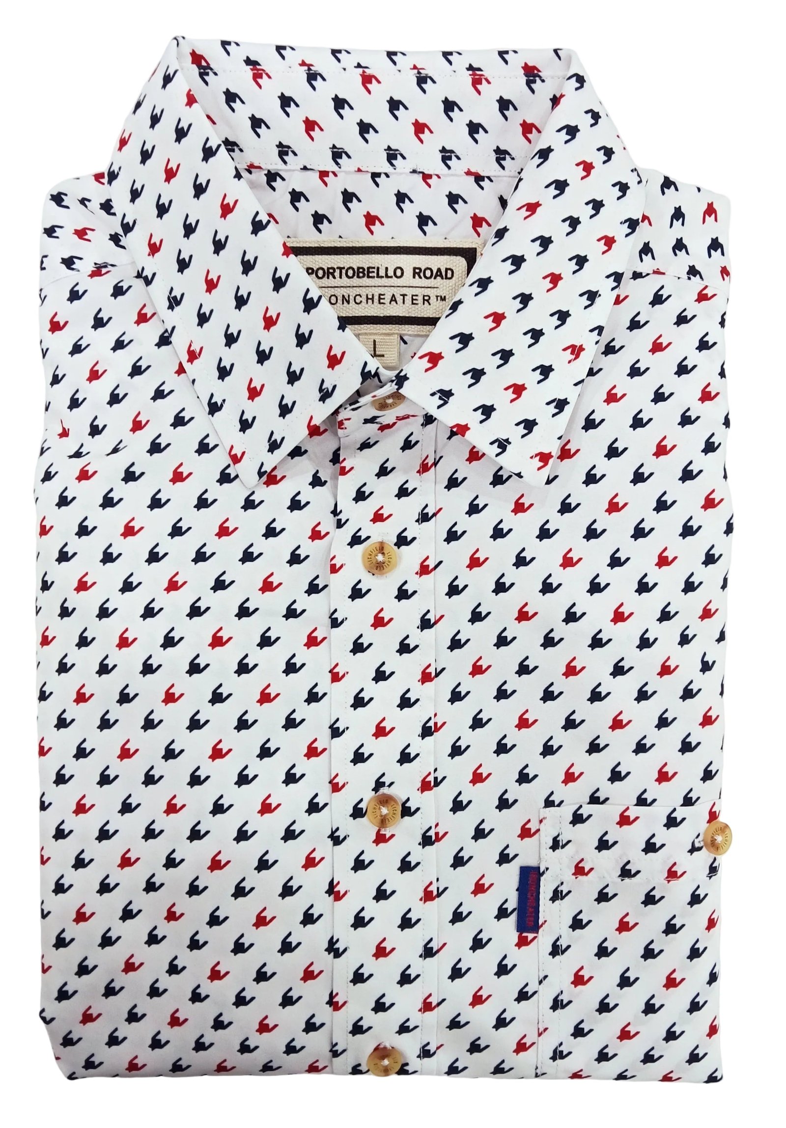 Portobello Road Ironcheater L/S Fashion Shirt-TAUPE-Red