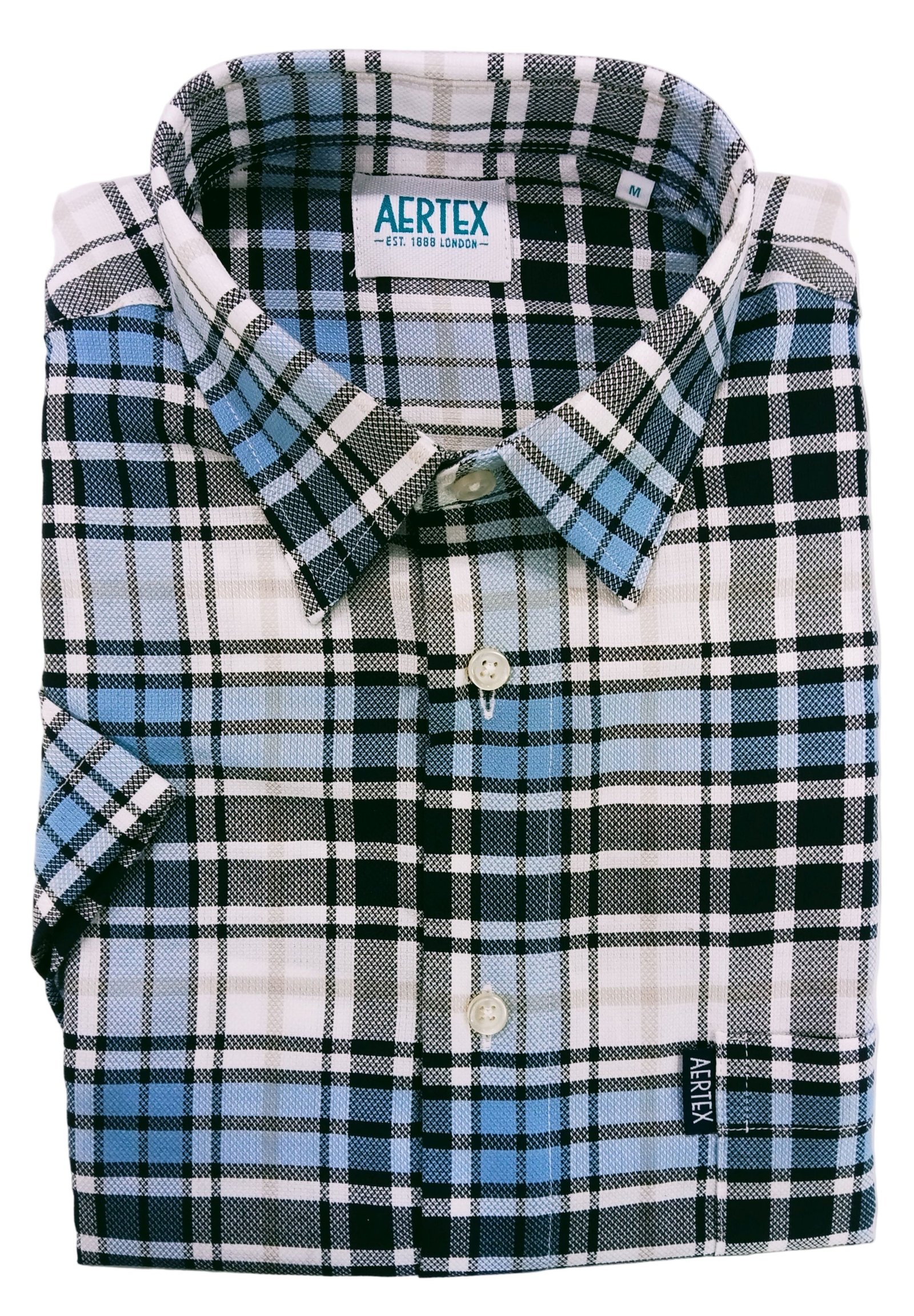 Aertex Somerset Short Sleeve Shirt Blue