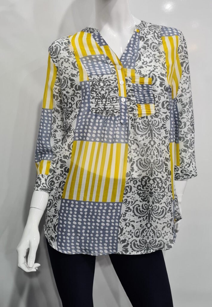 see saw cotton & silk 3/4 sleeve shirt