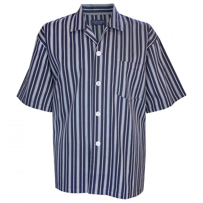Contare 100% Cotton Short PJ Navy Silver