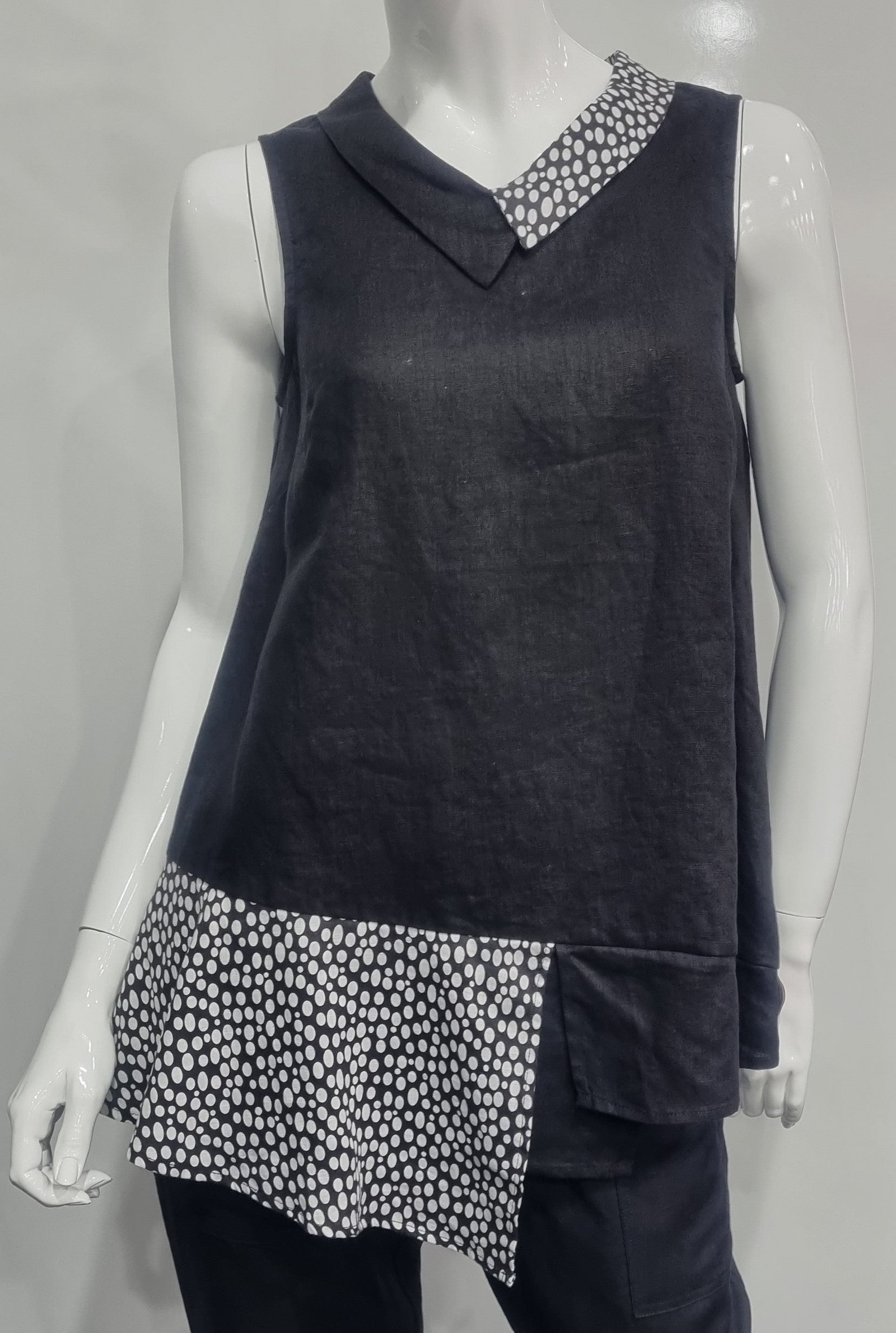 See Saw Cowl Neck Spliced Top