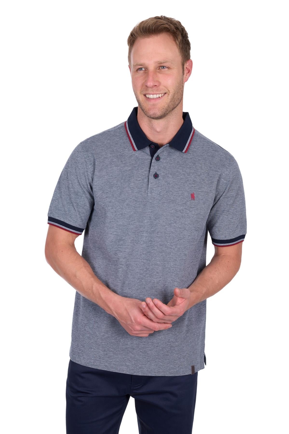 Thomas Cook Men’s Dan Tailored SS Polo Navy Marble