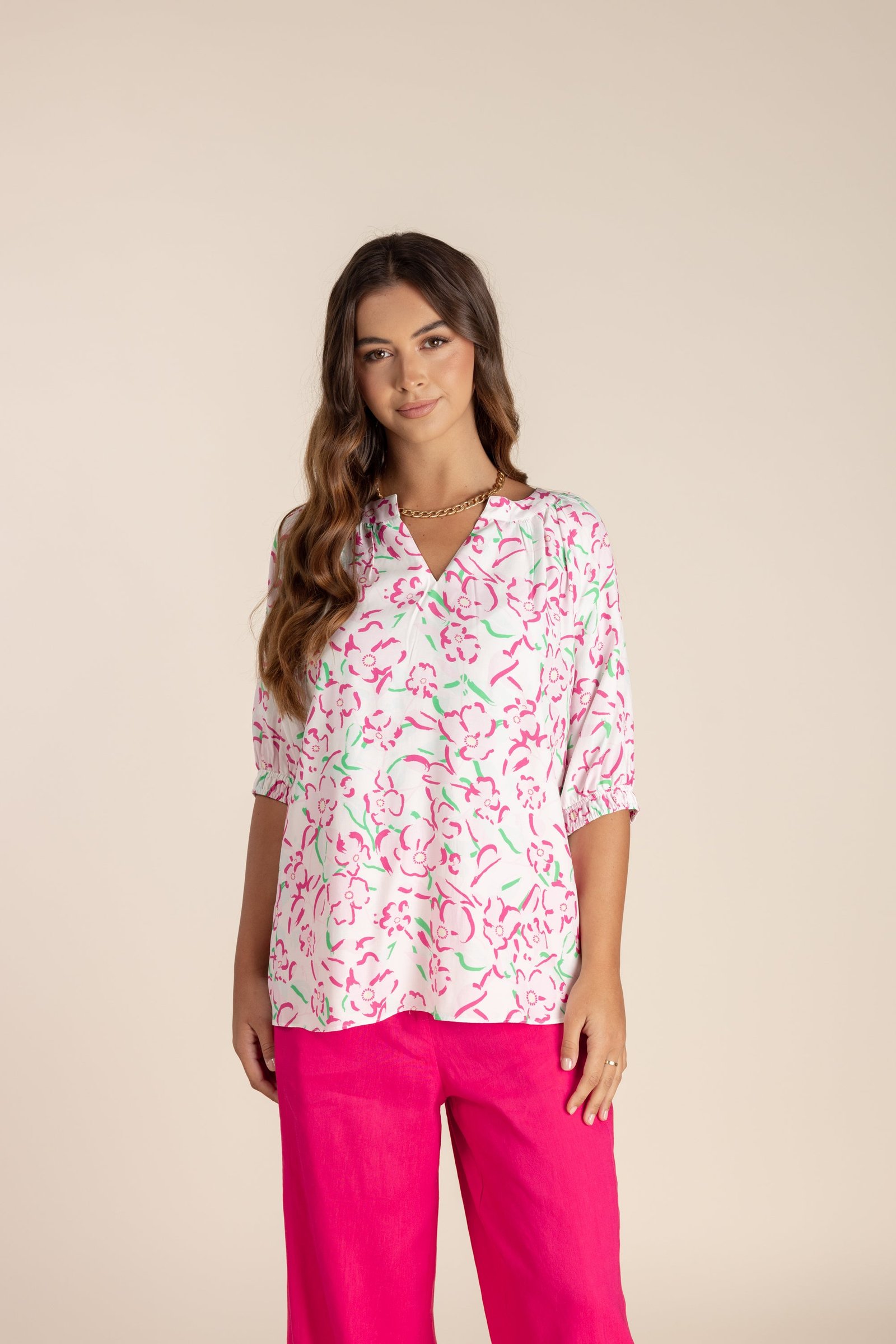 Two-T’s Floral Print Top