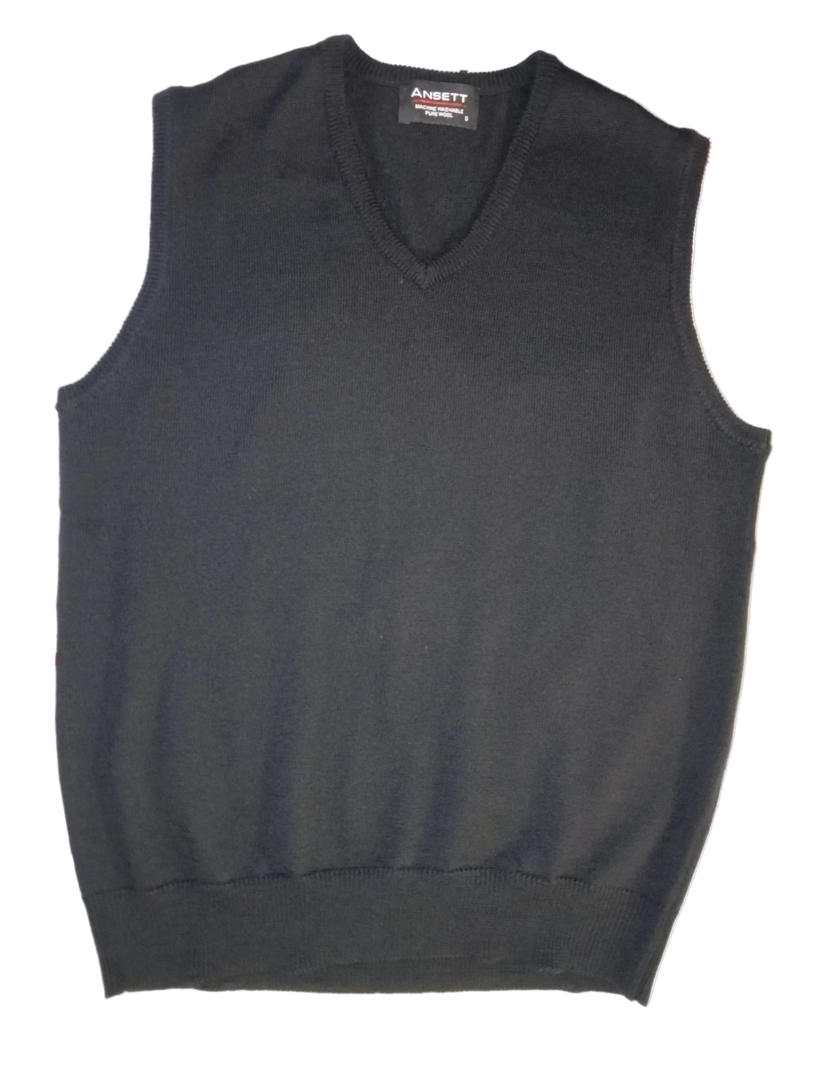 Ansett Superwash Wool Slip-on Vest Black