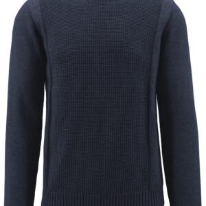 Navy blue sweater on a white background