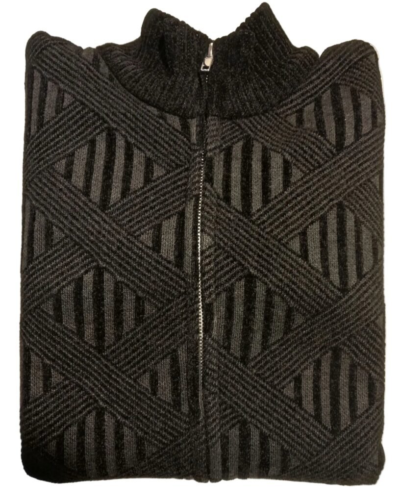 Mens Knit Fleece Jacket Black