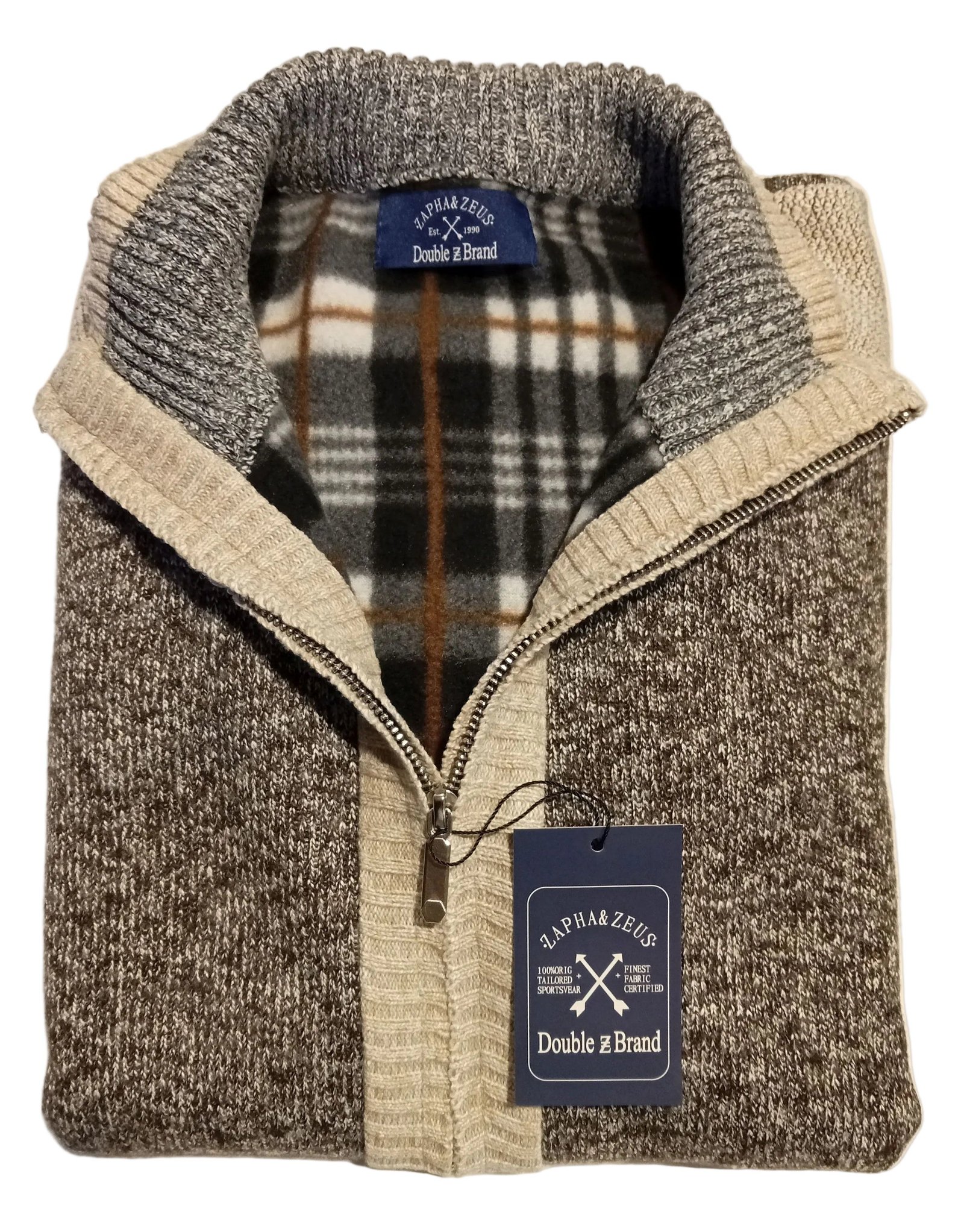 Mens Knit Fleece Jacket Choc