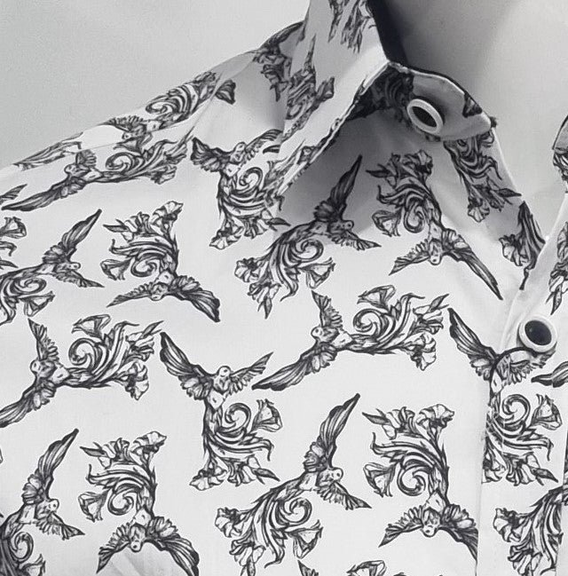 AK Demire L/S Fashion Shirt-WHITE / BLACK