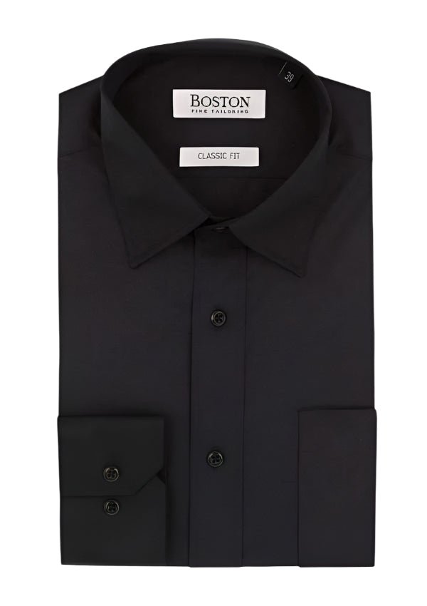 BOSTON REG BUSINESS SHIRT BLACK