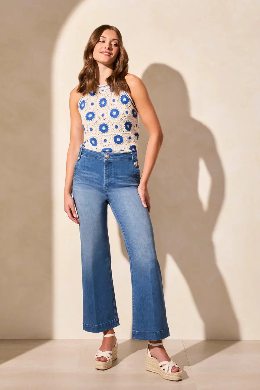 Tribal Brooke Hugging Palazzo Marine Jean