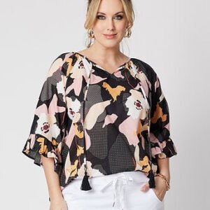 clarity cotton print top