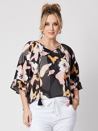 Clarity Cotton Print Top