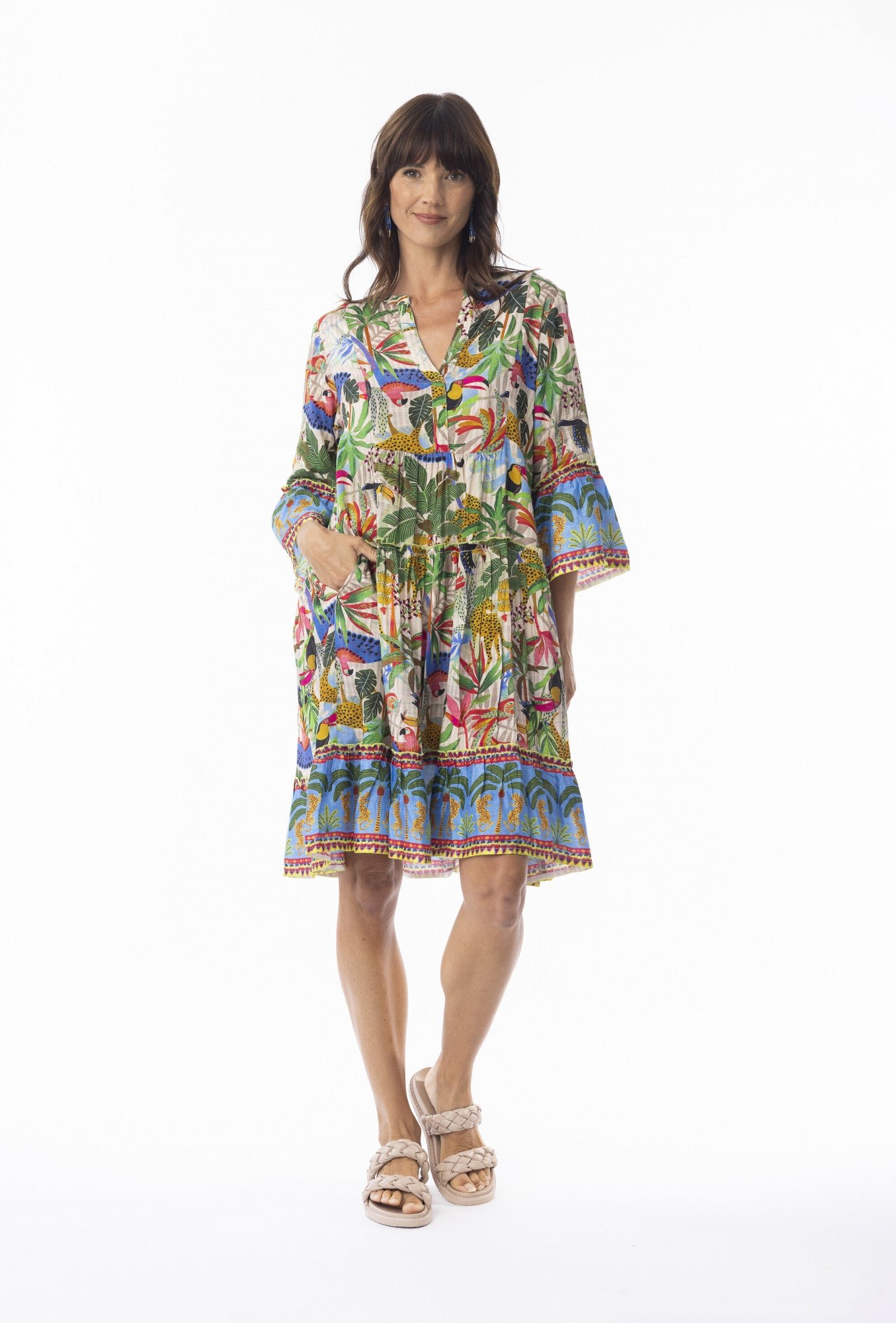 Escape By OQ Dani Layered Frill Sleeve Dress