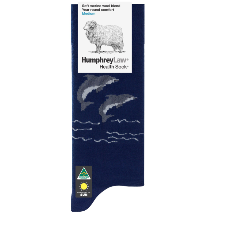 Humphrey Law Health Fine Merino Dolphin Socks