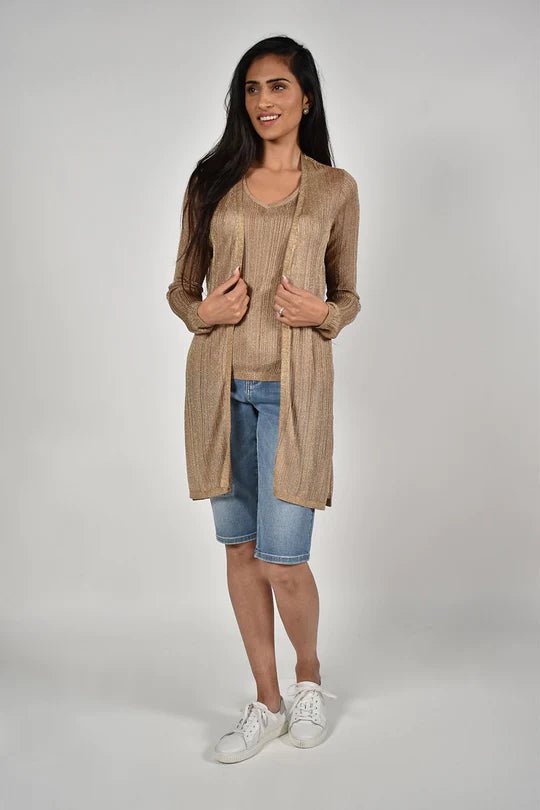 Frank Lyman Metallic Knit Coverup
