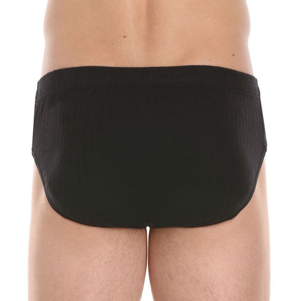 Holeproof Cotton Mock Rib Brief 2-Pack Black
