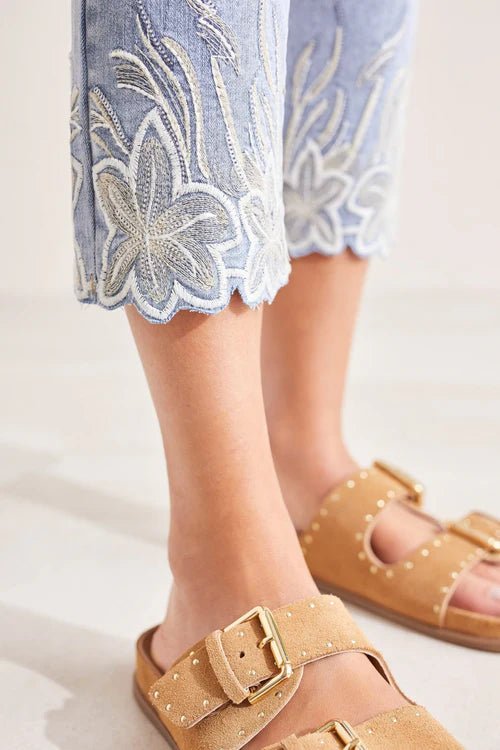 Tribal Audrey Slim Embellished Jean