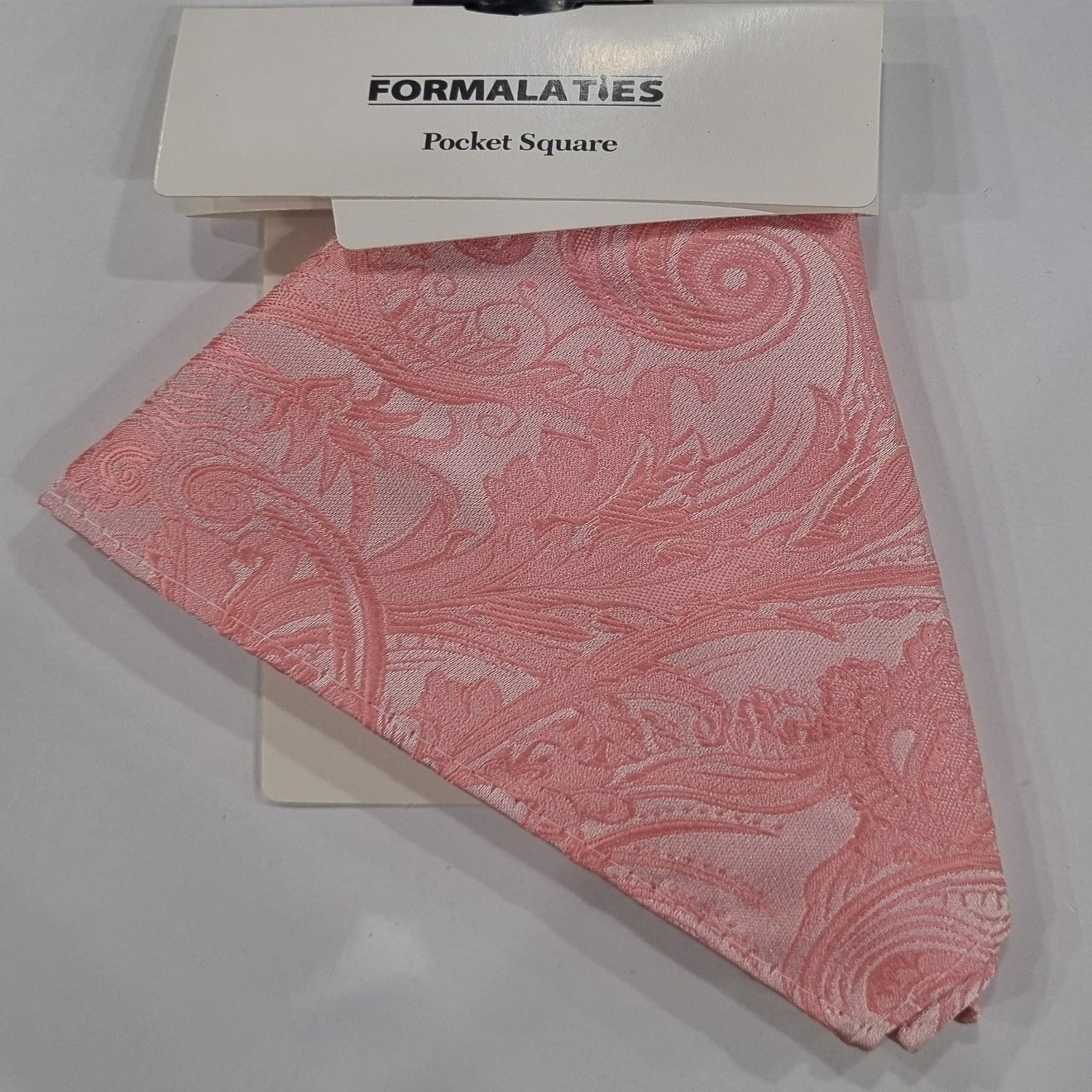 Formalaties Paisley Pocket Square Coral