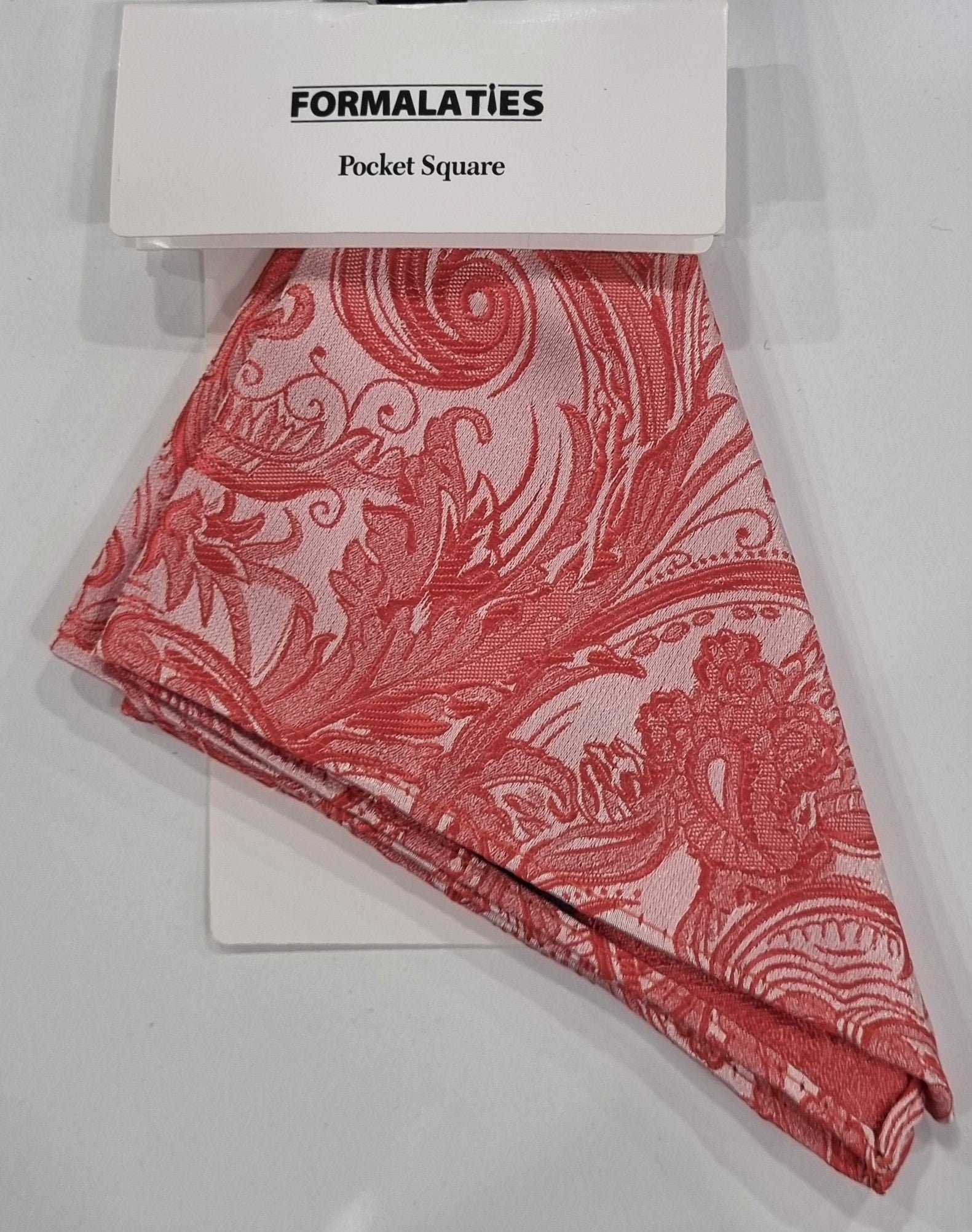 Formalaties Paisley Pocket Square Guava