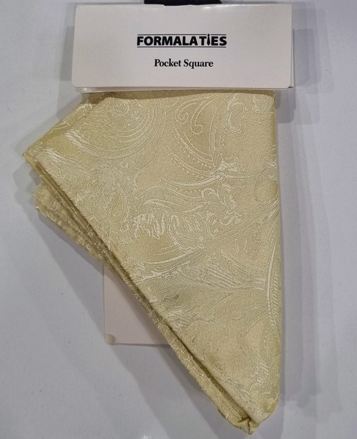 Formalaties Paisley Pocket Square Ivory