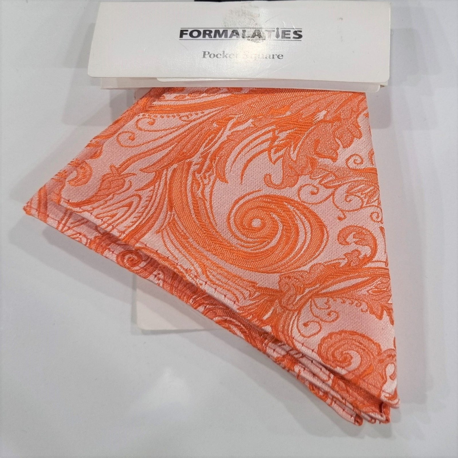 Formalaties Paisley Pocket Square Mandarin