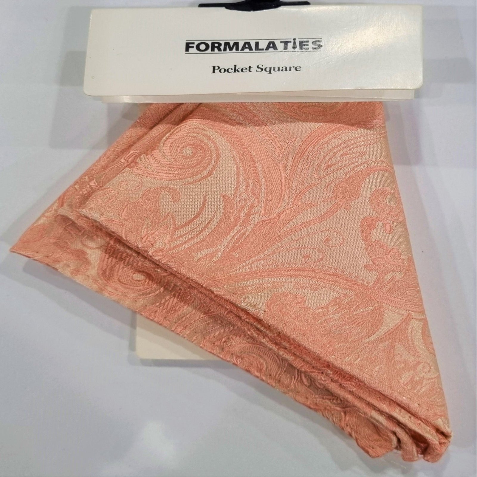 Formalaties Paisley Pocket Square Peach