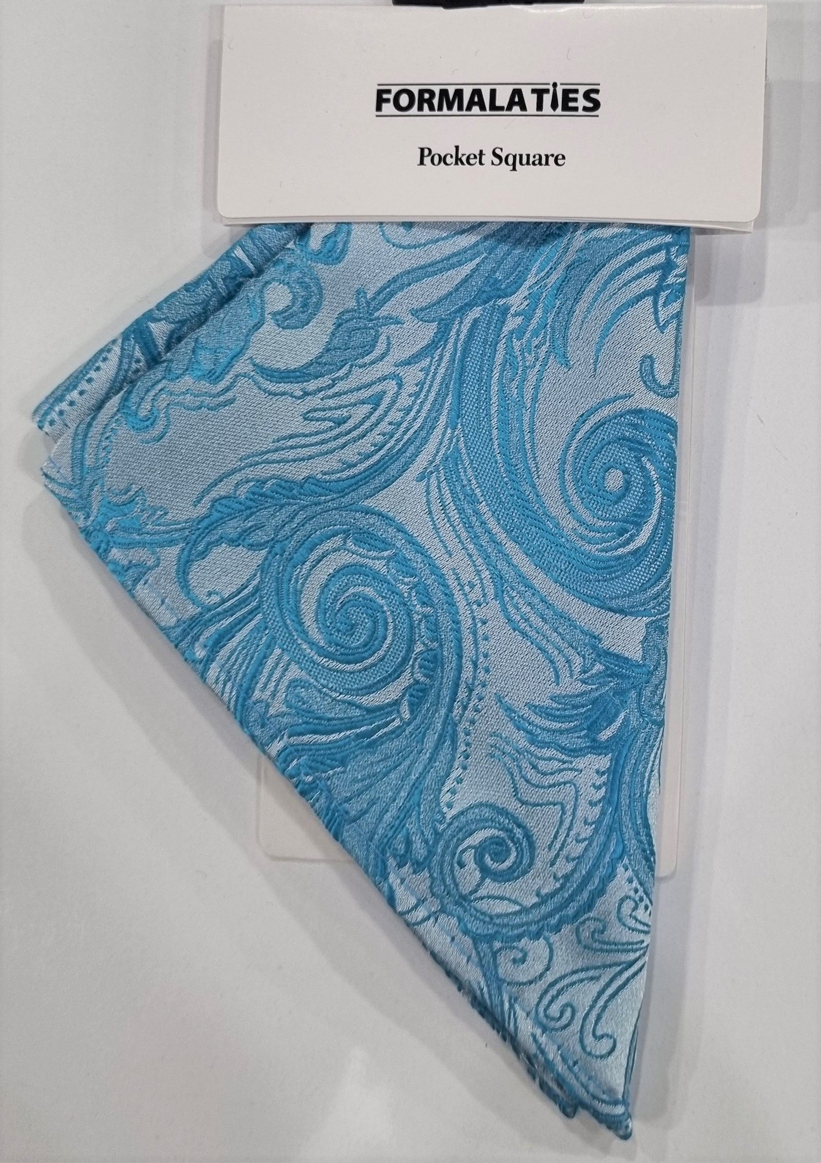 Formalaties Paisley Pocket Square Turquoise