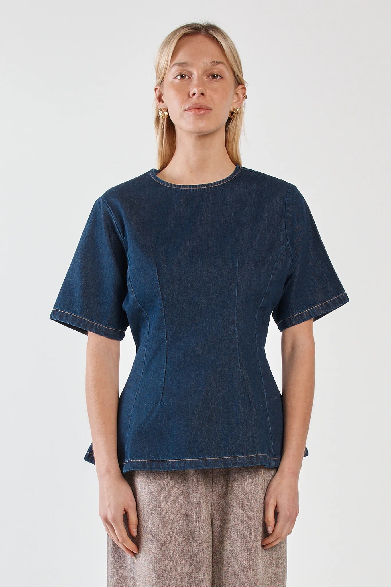 Sass Abi Fitted Denim Tee