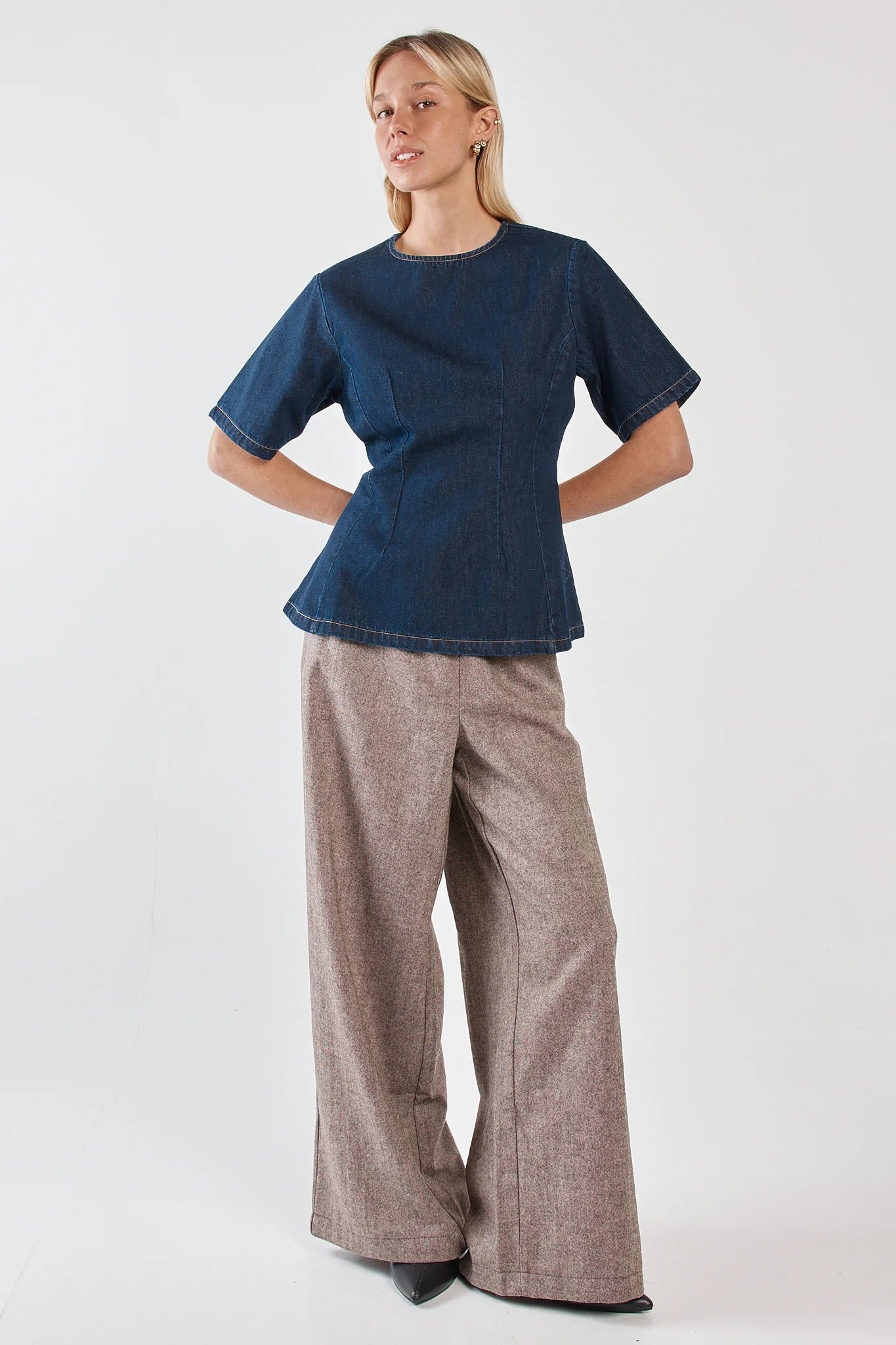 Sass Abi Fitted Denim Tee