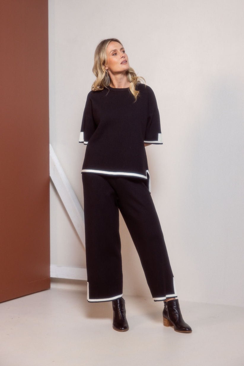 See Saw Half Sleeve Top With Trim